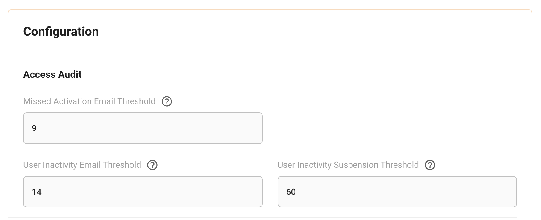 Access audit tenant configuration